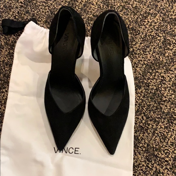 EUC Vince black suede heels - Picture 2 of 4